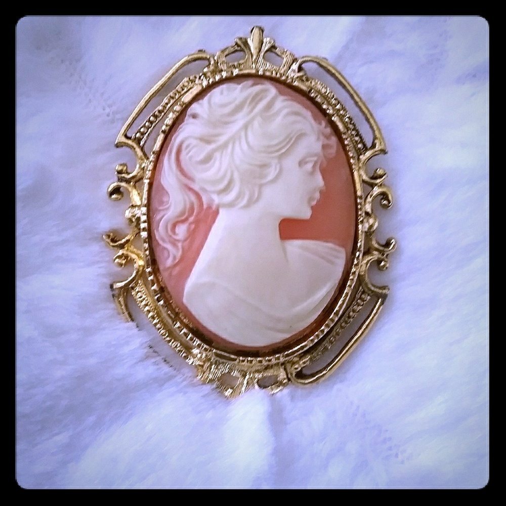 Vintage Cameo Pendant Brooch